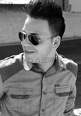 模型,家伙,男