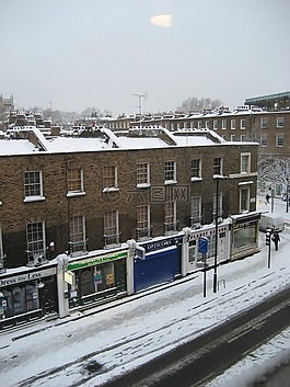 倫敦,街,雪
