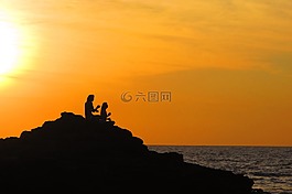 瑜伽,日落,旅行