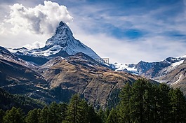 瑞士,山,雪