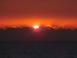 日落,萊茵堡,北海
