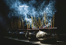 香,花盆,煙