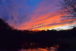 日落,天空,側(cè)影
