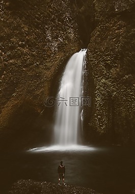 大瀑布,水,秋