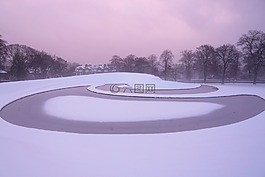 冬天,雪,粉红色