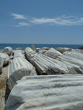 柱狀,廟,海
