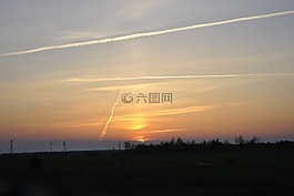 西,太陽,背光燈