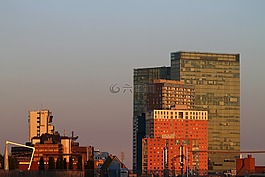 日出,wienerberg城市,天空