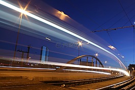橋,夜,燈