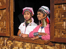 緬甸,女,擴展頸部