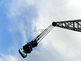 起重機,觀點,天空