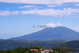 火山,綠色,森林