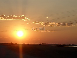 日落,太陽會向下,太陽