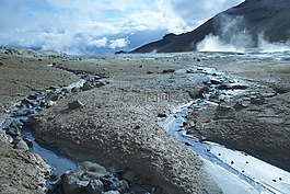 冰島,噴泉,煙