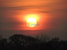 日落,太陽,天空
