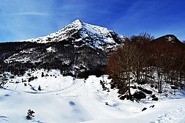 冬天,山,比利牛斯