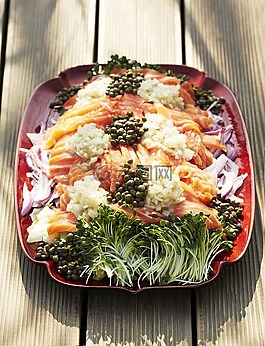 三文魚沙拉,沙拉,露營食品