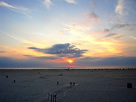 太陽,日落,海