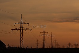 电源线,塔门,电杆