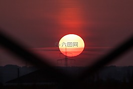 日落,天空,橙