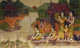 泰國(guó),婦女,河