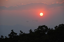 日落,景觀,自然