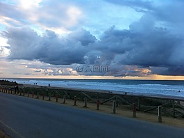 西班牙,日落,海洋