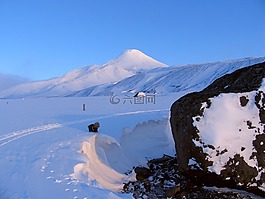 火山,腳,邊坡