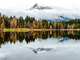 kitzbühler喇叭,黑湖,冬天
