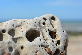 石,海灘,沙子投扔石子