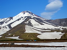 火山,乳頭,山
