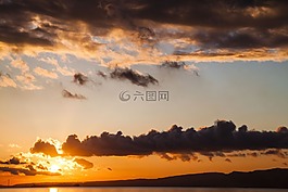 太阳能,日落,欣赏海景