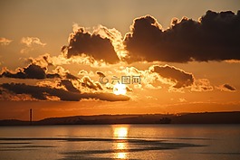太阳能,日落,欣赏海景