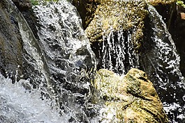 瀑布,水,巖