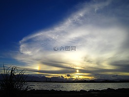 日落,的,太陽
