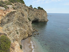 巖岸,海,伊維薩