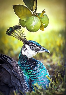 孔雀,鳥,動物
