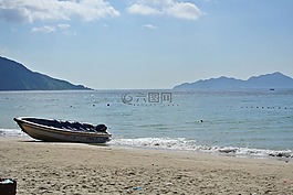 海,藍(lán)天,小船