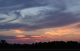 日落,云,himmel