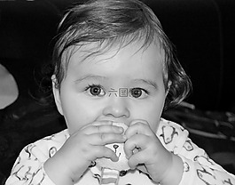 嬰兒,黑色和白色,肖像