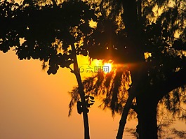 日落,傍晚的天空,泰國