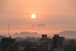 城市,日落,哥斯達黎加