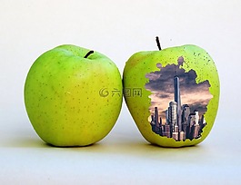 苹果,天际线,城市天际线