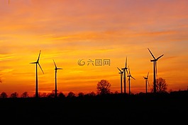 windr?der,日落,風(fēng)能