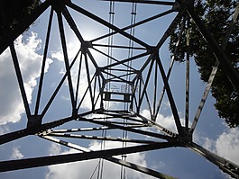 橋,鐵,電纜