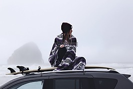 女孩,機(jī),度假