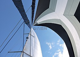 帆船,海,小船