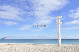 海灘,天空,藍(lán)色的天空
