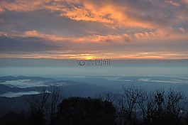 日落,天空,安第斯山脈