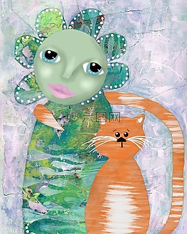 猫,姜,动物